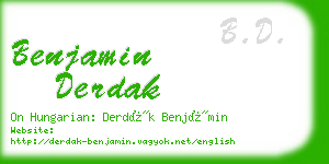 benjamin derdak business card